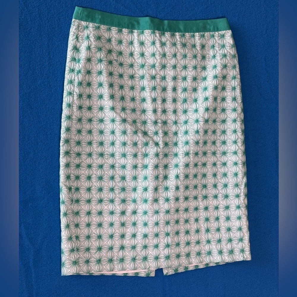 Boden 100% Cotton Embroidery Lined Starburst Pencil Skirt Womens Sz L